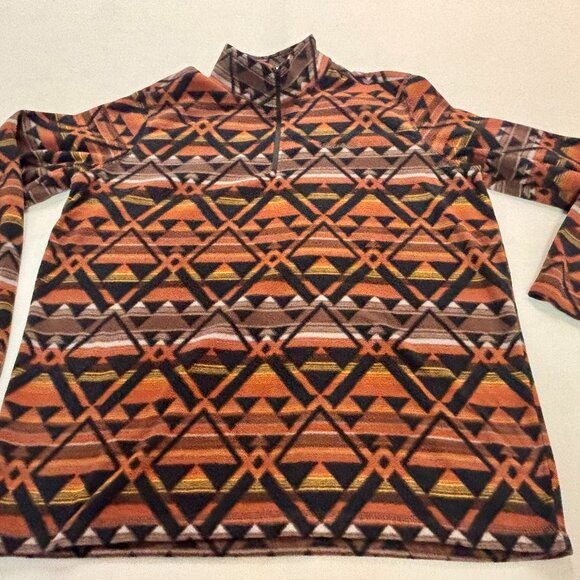 ~~Eddie Bauer Aztec 1/4 Zip Fleece Mens TXL Aztec Southwestern Pullover Sweater - Picture 1 of 6